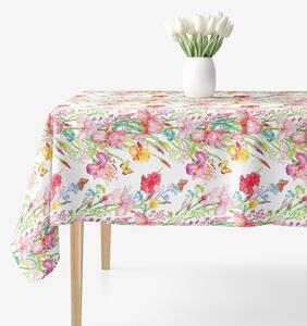 Goldea față de masă decorativă loneta - grădina de primăvară colorată 80 x 80 cm
