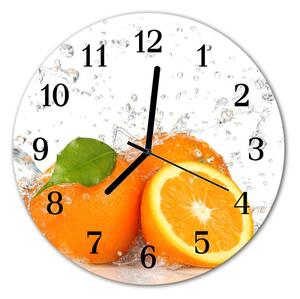 Ceas de perete din sticla rotund Portocale Bucătărie Orange