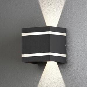 Konstsmide Aplică de exterior Cremona benzi efect, 14cm, Negru, Metal, Modern
