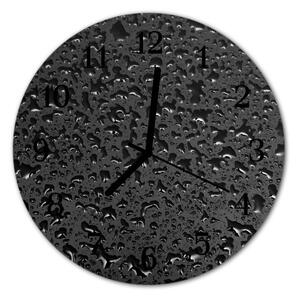 Ceas de perete din sticla rotund Waterdrop Bucătărie Negru