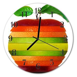 Ceas de perete din sticla rotund Apple a Bucătărie Multi-colorat