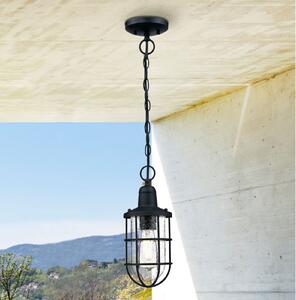 Westinghouse Crestview lampă suspen ext, colivie, reglabil, Negru, Metal, Design industrial