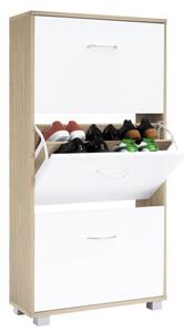 Deuba Dulap pantofi 115x60x24 cm - stejar/alb