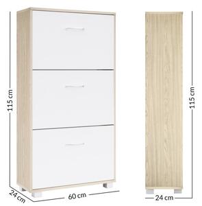 Deuba Dulap pantofi 115x60x24 cm - stejar/alb