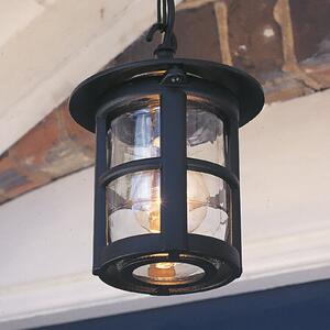 Elstead Lampă suspendată de exterior Hereford, negru/transparent, IP43, Negru, Metal, Modern, Felinar