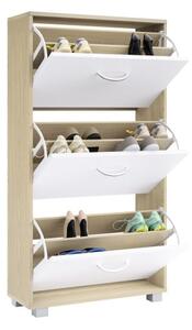 Deuba Dulap pantofi 115x60x24 cm - stejar/alb