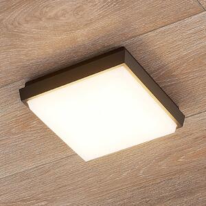 Lucande Amra plafonieră LED ext, angulară 17,5 cm, Gri, Plastic, Modern, Perete unghiular