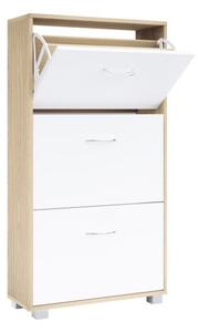 Deuba Dulap pantofi 115x60x24 cm - stejar/alb