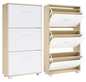 Deuba Dulap pantofi 115x60x24 cm - stejar/alb