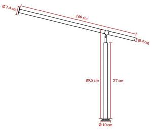 Deuba Balustrada pentru scari - 160 cm