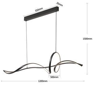 Brilagi - Lustru LED dimabil suspendat pe cablu SIGNATURE LED/55W/230V 120x23 cm negru + telecomandă