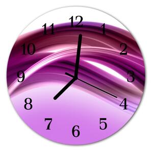 Ceas de perete din sticla rotund Abstract Lines Art Purple
