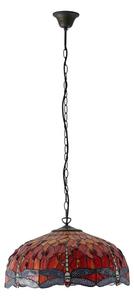 Endon 64082 - Lustru suspendat cu lanț Tiffany DRAGONFLY 3xE27/60W/230V diametru 50 cm