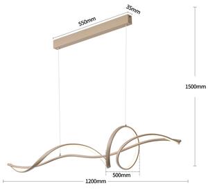 Brilagi - Lustra LED dimabilă pe cablu SIGNATURE LED/55W/230V 120x23 cm bej + telecomandă
