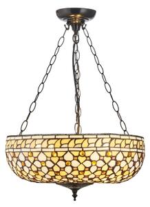 Endon 111882 - Candelabru pe lanț Tiffany MILLE FEUX 3xE27/10W/230V, diam. 45 cm