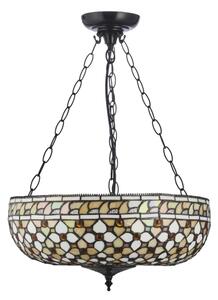 Endon 111882 - Candelabru pe lanț Tiffany MILLE FEUX 3xE27/10W/230V, diam. 45 cm