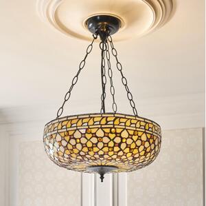 Endon 111882 - Candelabru pe lanț Tiffany MILLE FEUX 3xE27/10W/230V, diam. 45 cm