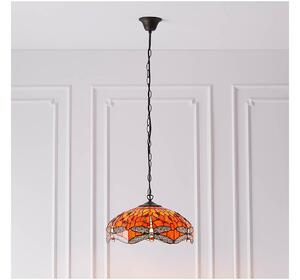 Endon 64081 - Candelabru pe lanț Tiffany DRAGONFLY 3xE27/60W/230V, diam. 41 cm