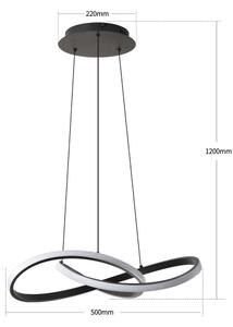 Brilagi - Lustra LED reglabilă suspendată pe cablu INFINITY LED/55W/230V 50x50 cm neagră + telecomandă