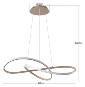 Brilagi - Lustră LED dimabilă pe cablu INFINITY LED/80W/230V 80x80 cm bej + telecomandă