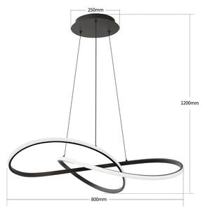 Brilagi - Lustra LED reglabilă pe cablu INFINITY LED/80W/230V 80x80 cm neagră + telecomandă