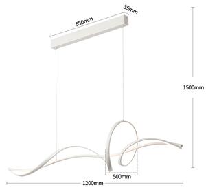 Brilagi - Lustra LED cu dimmer pe cablu SIGNATURE LED/55W/230V 120x23 cm albă + telecomandă