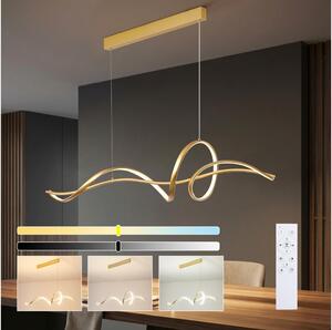 Brilagi - Lustră LED reglabilă pe cablu SIGNATURE LED/55W/230V 120x23 cm aurie + telecomandă