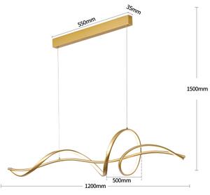 Brilagi - Lustră LED reglabilă pe cablu SIGNATURE LED/55W/230V 120x23 cm aurie + telecomandă