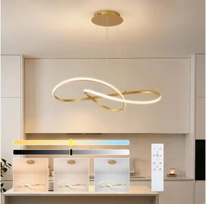 Brilagi - Lustră LED reglabilă suspendată pe cablu INFINITY LED/80W/230V 80x80 cm aurie + telecomandă