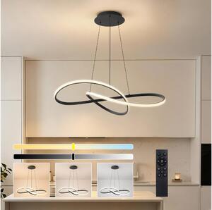 Brilagi - Lustra LED reglabilă pe cablu INFINITY LED/80W/230V 80x80 cm neagră + telecomandă