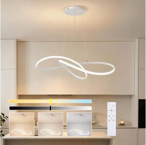 Brilagi - LED dimabil lustră pe cablu INFINITY LED/80W/230V 80x80 cm albă + telecomandă