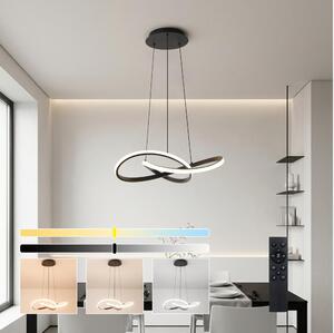 Brilagi - Lustra LED reglabilă suspendată pe cablu INFINITY LED/55W/230V 50x50 cm neagră + telecomandă