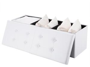 Deuba Banca alba - 114x38x38cm cu spatiu de depozitare
