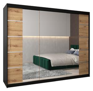 Dulap de haine 250 cm Verika 4 250 (negru + stejar artisan). 1064322