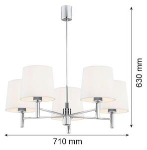 Brilagi - Lustru pe tijă MONTE 5xE27/60W/230V crem/crom lucios