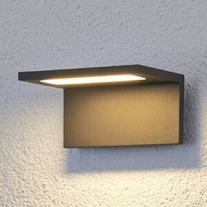 Lucande Aplică LED de exterior Caner, plată, Negru, Metal, Modern