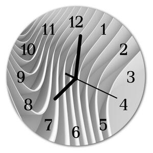 Ceas de perete din sticla rotund Abstract Art Gray