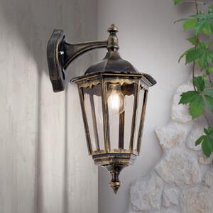 ORION Aplică exterior Puchberg, suspendată, negru auriu, reglabil, Negru, Metal, Antichitate