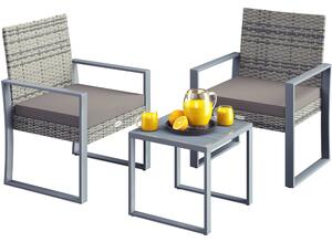 Deuba Set balcon rattan 1+2 - gri