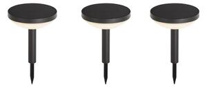Set de 3 spoturi cu țepușă negre, cu LED solar IP44 - Solar
