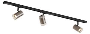 Sistem de iluminat pe șină modern negru cu 3 spoturi gunmetal monofazate - Iconic Lloyd