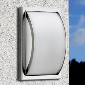 Aplică de exterior Piegare, oțel inoxidabil, sticlă, E27