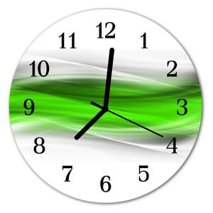 Ceas de perete din sticla rotund Rezumat Abstract Art Green