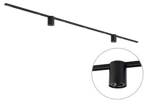 Sistem de iluminat pe șină modern negru cu 2 spoturi monofazate - Iconic Rondoo Up
