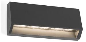 FARO BARCELONA Aplică LED de exterior Must - 15,8 cm, angulară, Gri, Plastic, Modern, Soclu de perete jos
