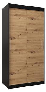 Dulap de haine 100 cm Toki (negru mat + stejar artisan). 1064795