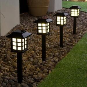 Set 4 x lampa solara felinar LED 40 cm, Alb cald