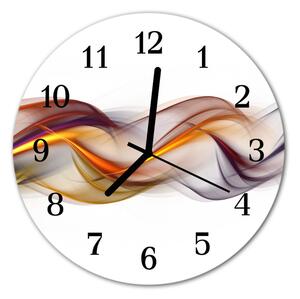 Ceas de perete din sticla rotund Rezumat Abstract Art Brown