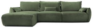 Colțar Extensibil OSAKA, cu 2 lăzi depozitare, șezlong interschimbabil, 338x190x87 cm, Stanga / Verde-Havana