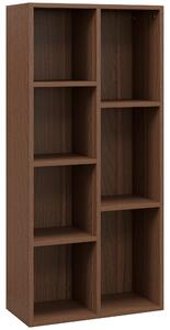 HOMCOM Bibliotecă cu 7 Suporturi Diferite, 50x24x106 cm, Maro Rustic | Aosom Romania